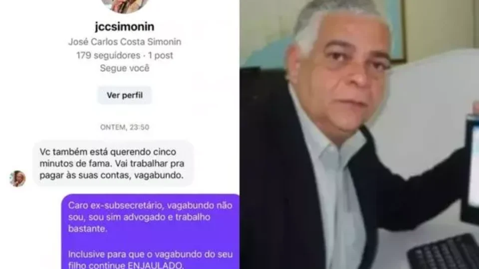 Ex-subsecretário e pai de acusado de estupro chama advogado da vítima de ‘vagabundo’
