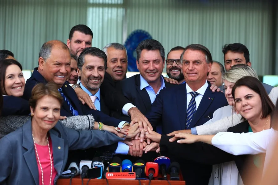 Frente Parlamentar Agropecuária Deputados da Frente Parlamentar da Agropecuária declarando apoio a Bolsonaro em 2022. Foto: Rafaela Feliciano/Metrópoles