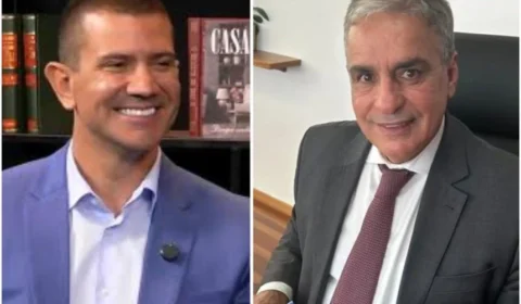 Chão da Alerj riscado para novo governador: de um lado, Ruas (PL); de outro, Ceciliano (PT)