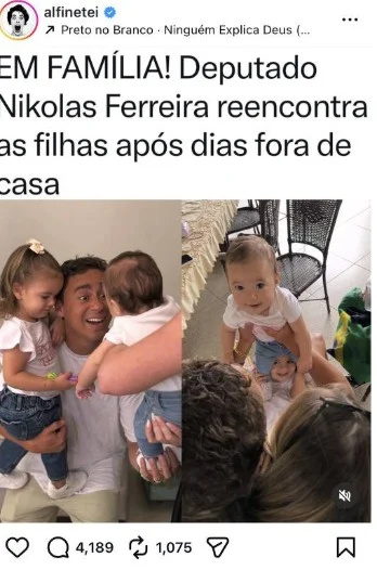 Publicação favorável a Tarcísio de Freitas na 'Fofoquei'