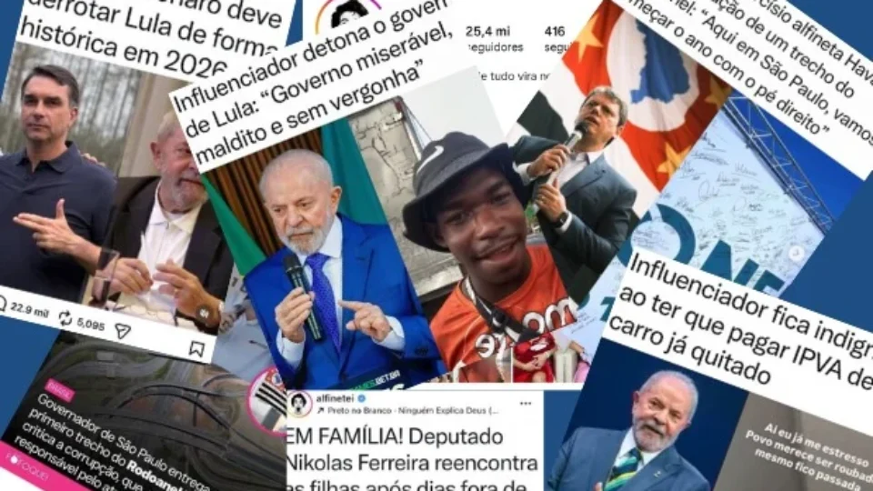 Perfis de fofoca nas redes com milhões de seguidores atacam governo Lula e promovem Tarcísio