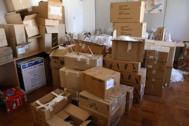 Material armazenado em prédio da secretaria estadual de Esportes, no centro de São Paulo - Relatório SESP/Reprodução