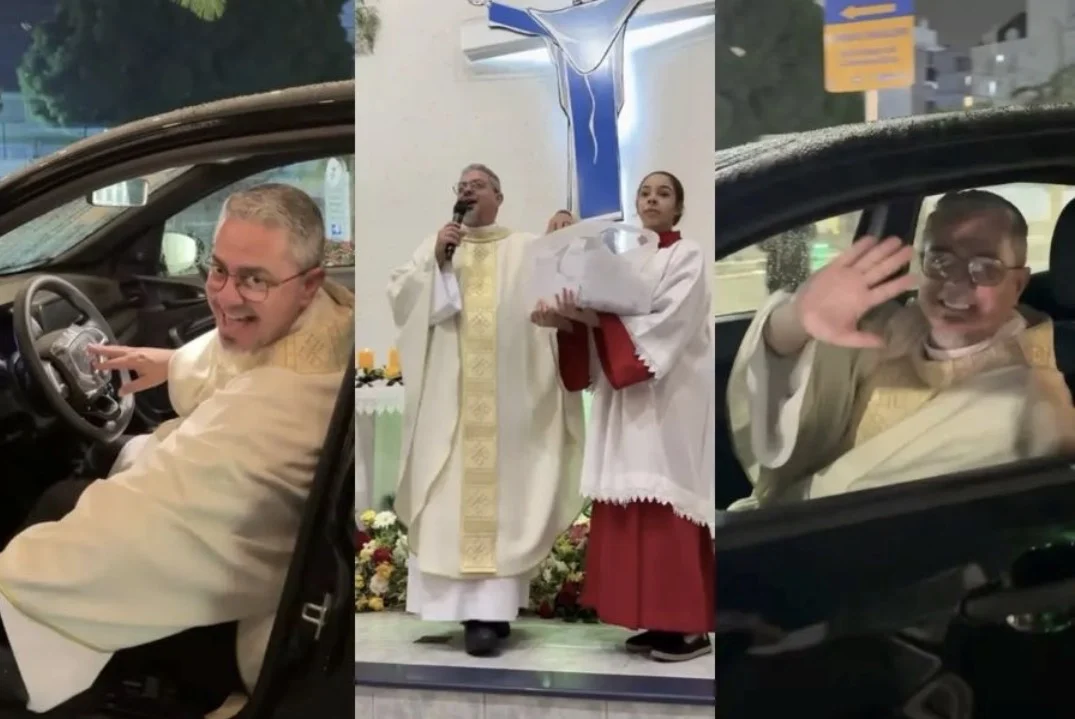Padre ganha carro em rifa da própria igreja em SC. Foto: reprodução