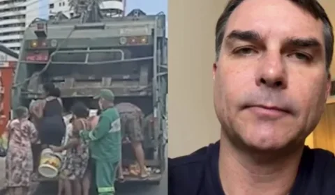 Ao criticar Lula, Flávio Bolsonaro usa vídeo de pessoas catando comida no governo do pai