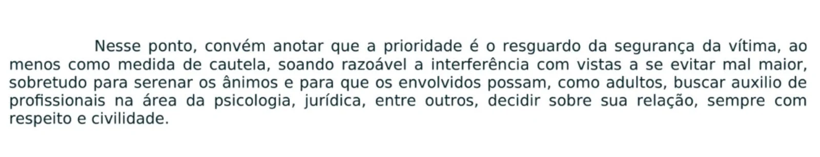 Trecho da decisão da juíza Lilian Telles de Sá Vieira, em 27 de novembro.