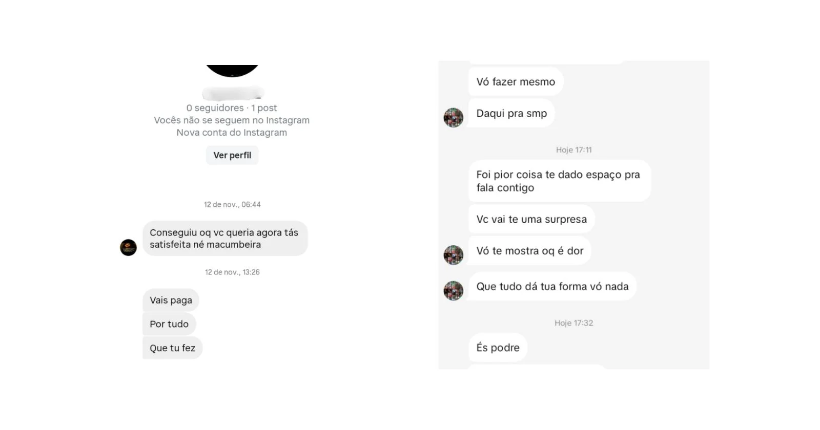 Mensagens enviadas à Simone.