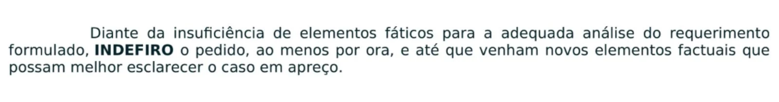 Trecho da decisão da juíza Lilian Telles de Sá Vieira, em 21 de novembro.