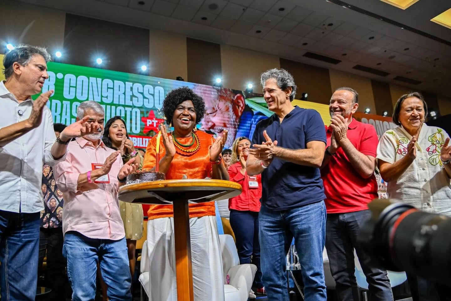 Lideranças do PT em congresso do partido