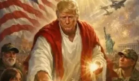 Trump apaga postagem com foto sua sendo retratada como Jesus após protestos