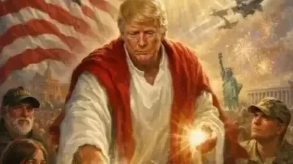 Trump apaga postagem com foto sua sendo retratada como Jesus após protestos