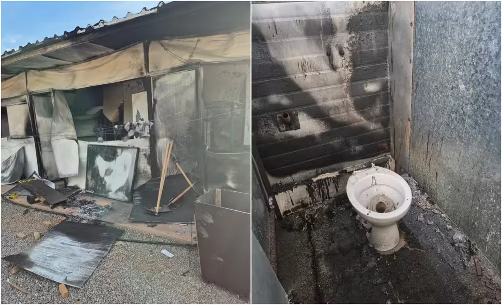 Registros do alojamento após incêndio (Fotos: MTE)