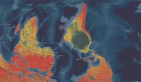 IBGE faz novo mapa invertido e com Brasil no centro do mundo