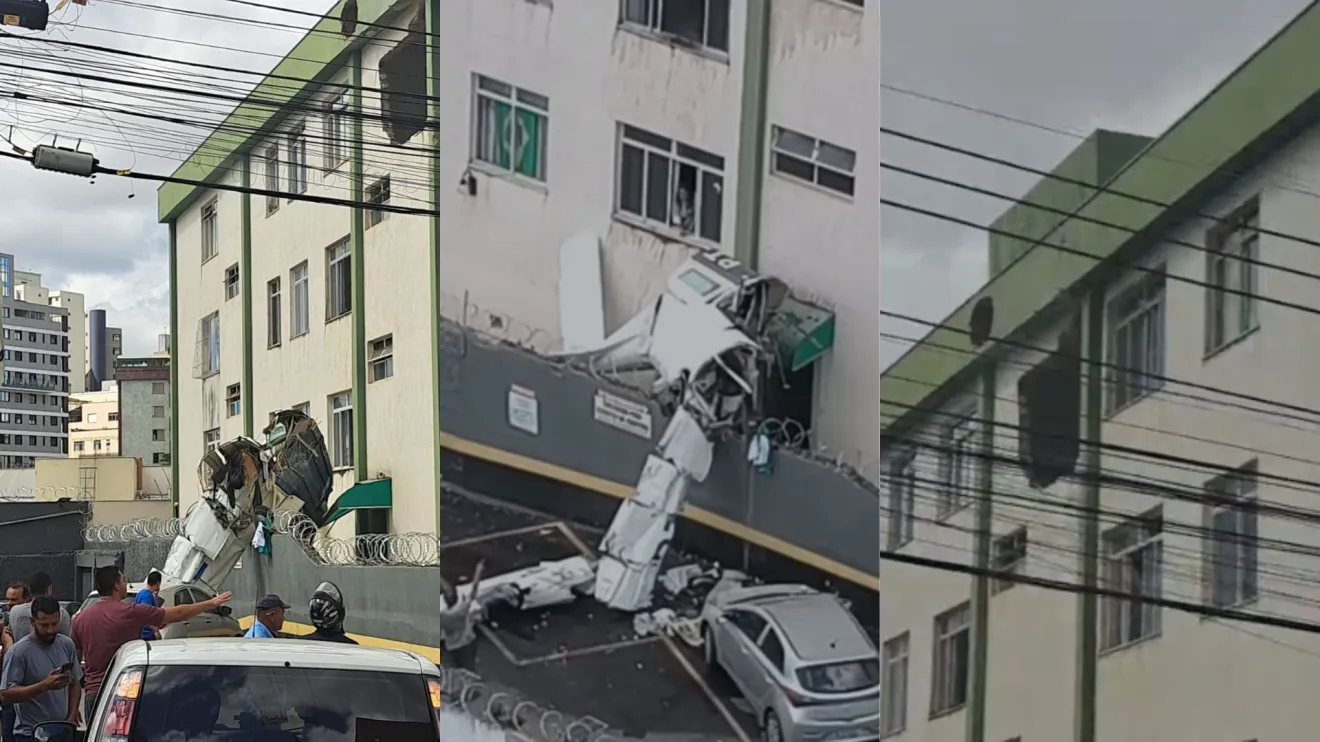 1 de 14 Um avião de pequeno porte caiu em Belo Horizonte, nesta segunda-feira (4). • Reprodução