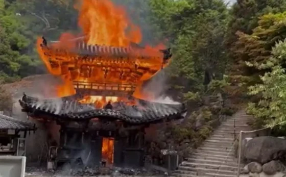 Incêndio atinge templo budista que abrigava ‘chama eterna’ no Japão