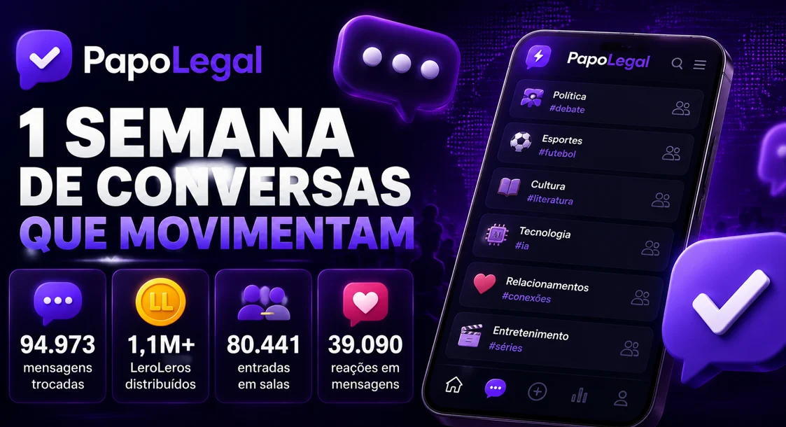 Uma semana depois, PapoLegal já soma quase 95 mil mensagens e mais de 1 milhão de LeroLeros distribuídos