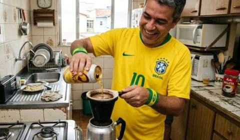 Sensacionalista: Dia de jogo: brasileiros passam café usando cerveja no lugar da água
