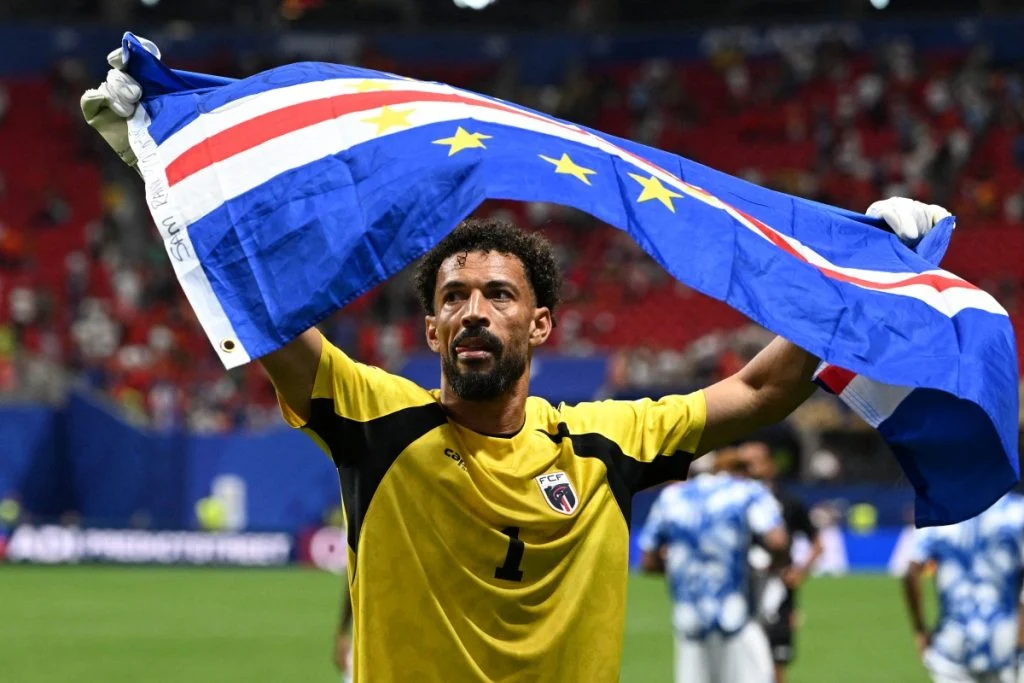 Vozinha, goleiro da seleção de Cabo Verde, após empate com a Espanha na Copa do Mundo, em 15 de junho de 2026. Foto: Roberto Schmidt/AFP