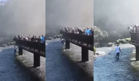 Novas imagens mostram turista que pulou nas Cataratas do Iguaçu para pegar celular