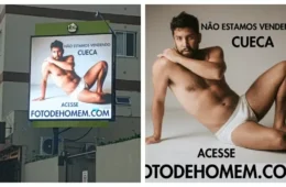 Prefeitura alega pornografia e retira outdoor com homem de cueca em SC