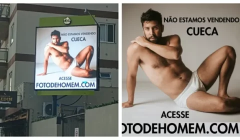 Prefeitura alega pornografia e retira outdoor com homem de cueca em SC