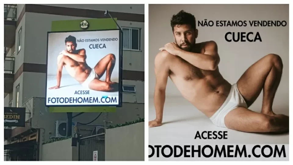 Prefeitura alega pornografia e retira outdoor com homem de cueca em SC