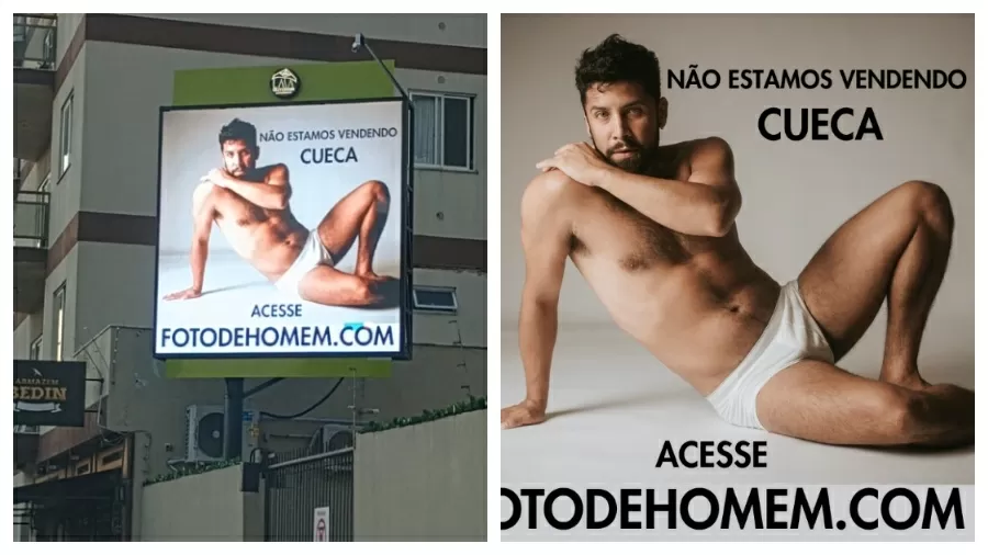 Prefeitura alega pornografia e retira outdoor com homem de cueca em SC