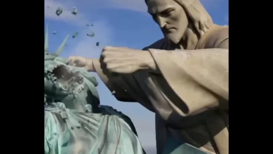 Em provocação aos EUA, Irã posta vídeo com Cristo nocauteando Estátua da Liberdade