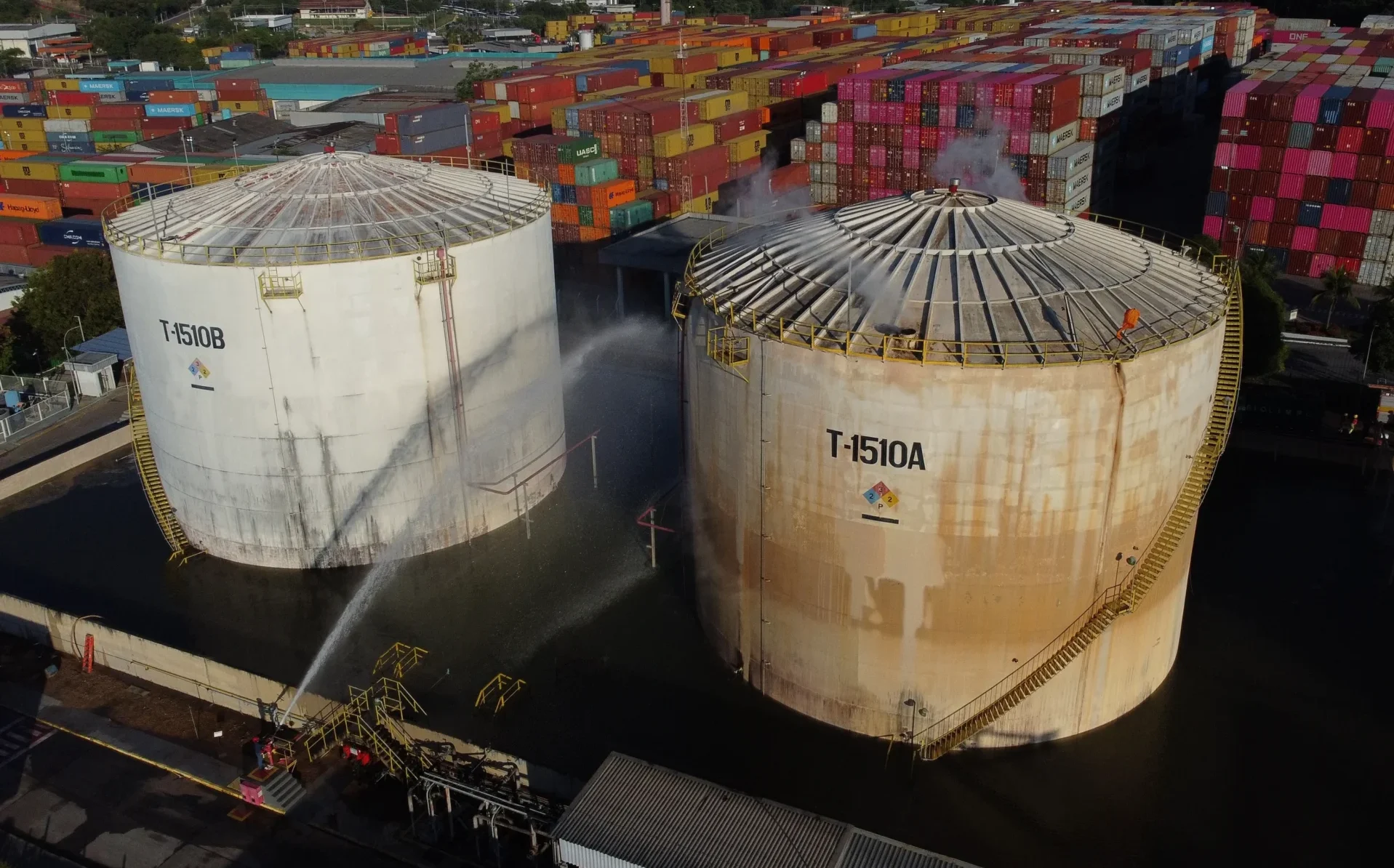 Vazamento de gás estireno em Manaus, na Petroquímica Innova. Foto: Crédito: Ato Press/Folhapress
