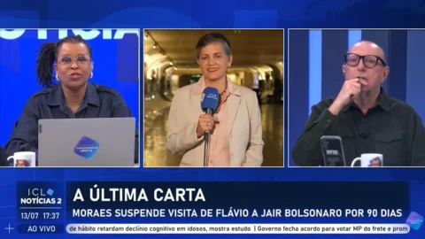 O ministro do Supremo Tribunal Federal Alexandre de Moraes suspende por 90 dias as visitas de Flávio a Jair Bolsonaro.