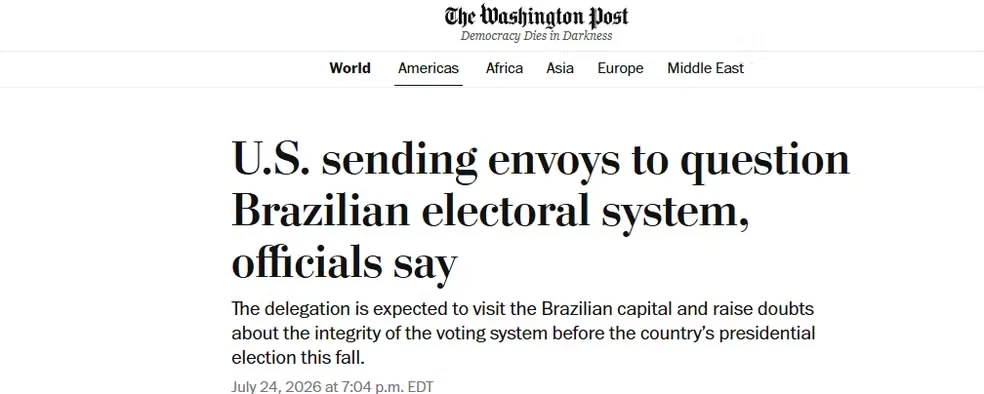 Reportagem do Washington Post. — Foto: Reprodução