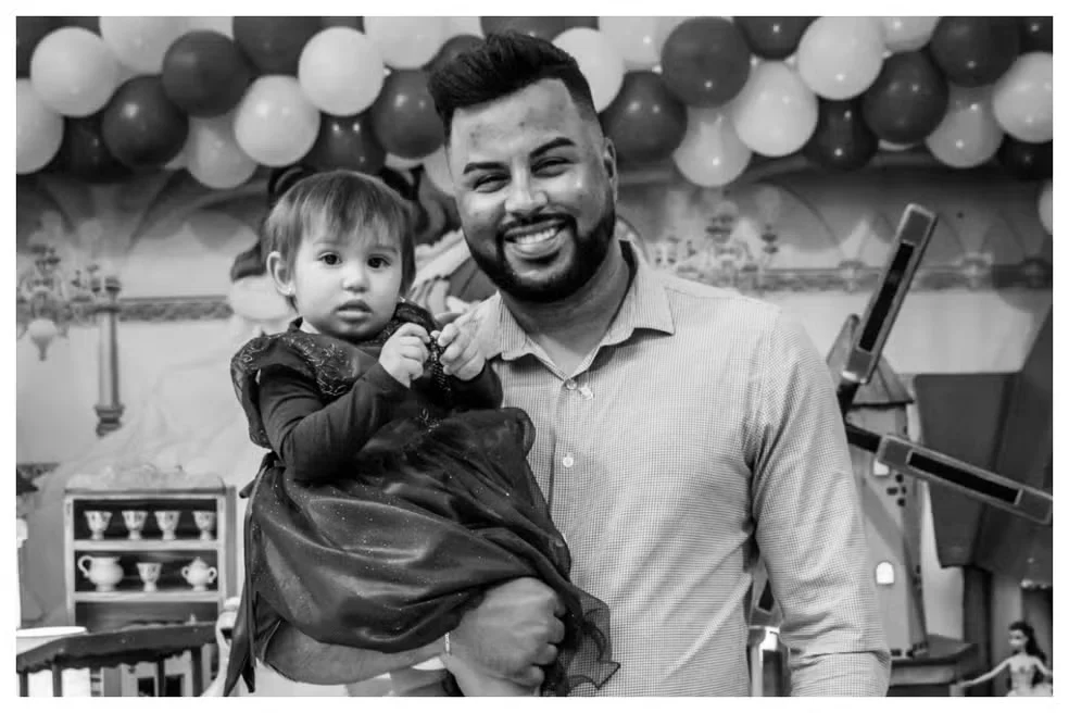 Marcelo Magalhães e a filha, Lara Manuela, no aniversário de 1 ano da menina. — Foto: Reprodução/Redes Sociais