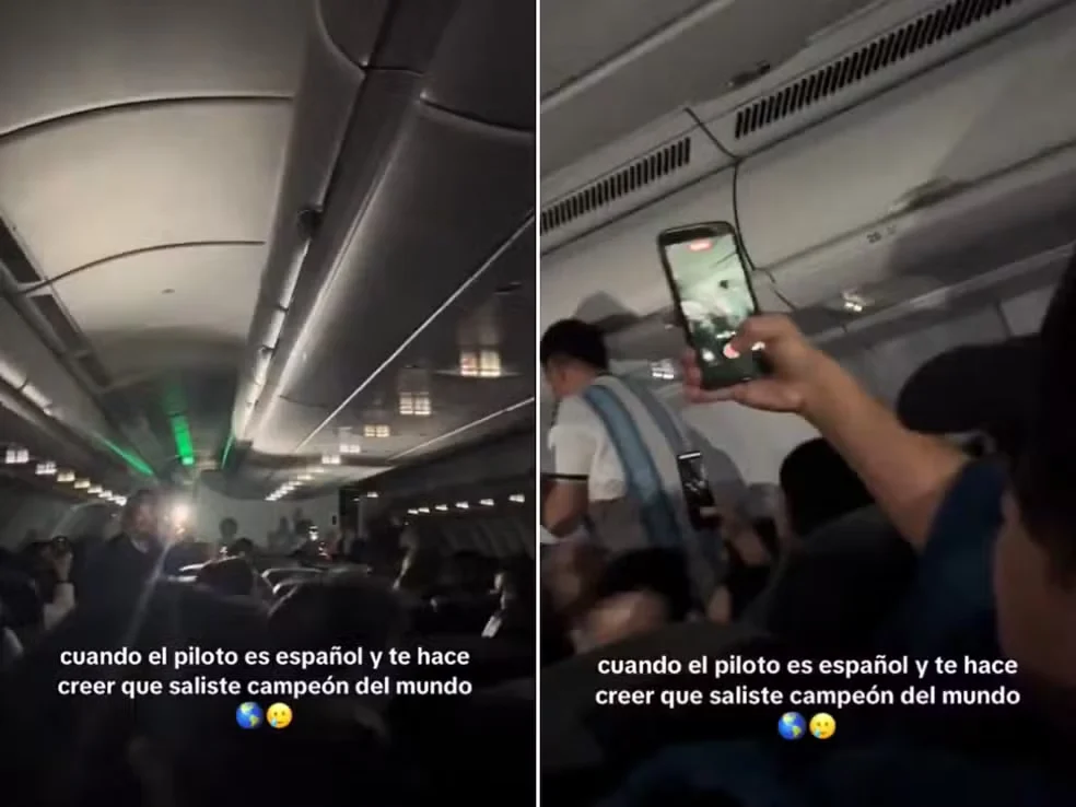 Piloto brinca com argentinos durante voo sobre o vencedor da final da Copa — Foto: Reprodução/Redes Sociais