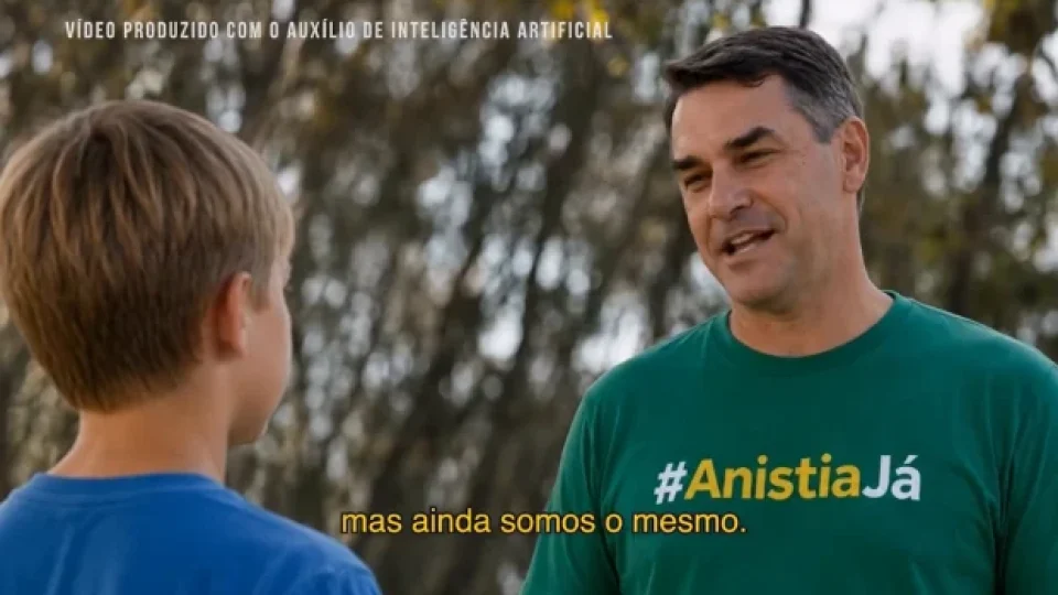 Estranho patriota: Flávio aposta em inglês e estética americana em vídeo de campanha