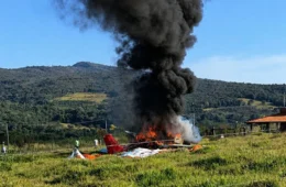 Avião de pequeno porte cai na Grande BH; piloto foi socorrido com ferimentos leves