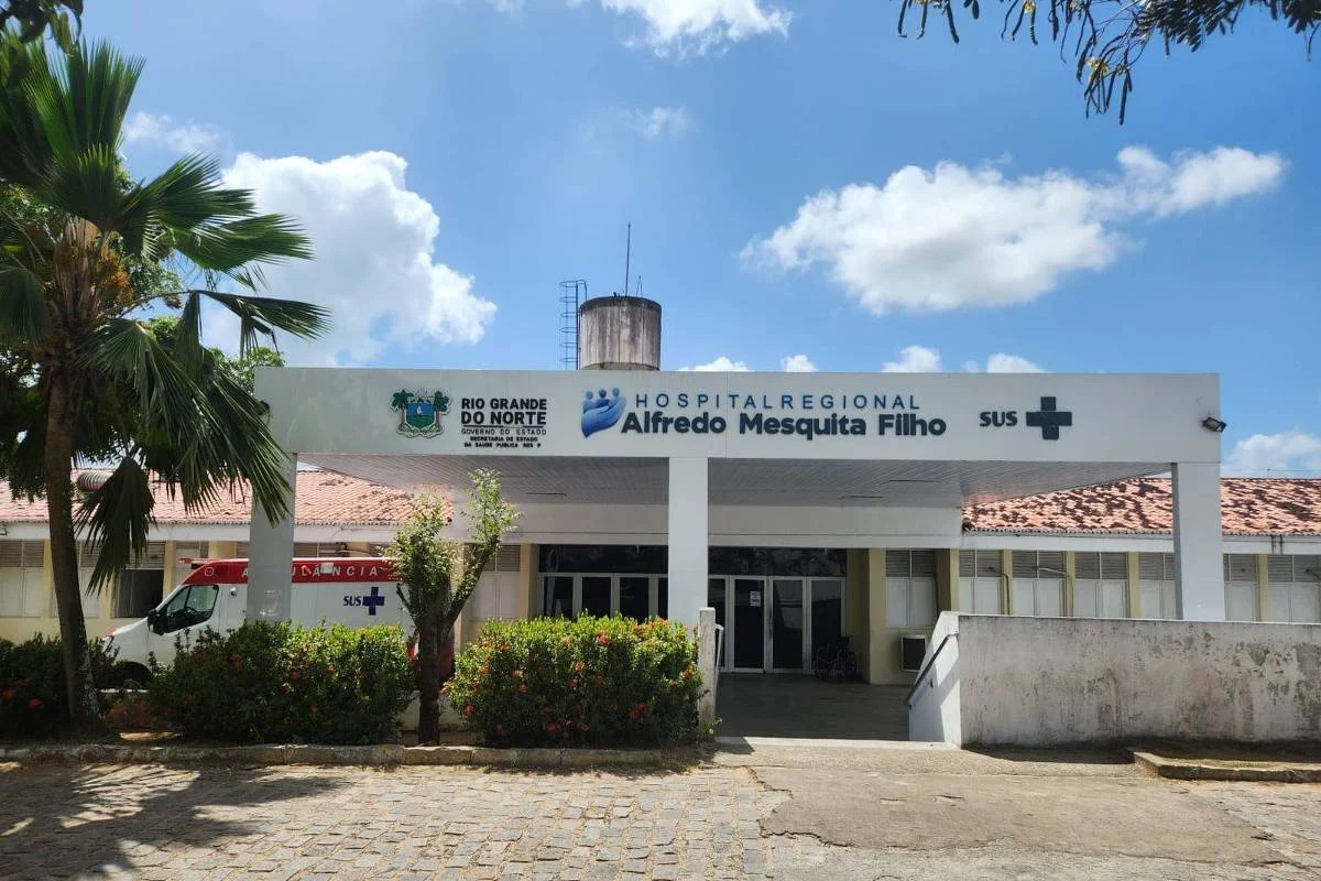 Fachada do Hospital Regional Alfredo Mesquita Filho, em Macaíba, na região metropolitana de Natal, que registrou surto de bactérias - Divulgação/Governo do RN
