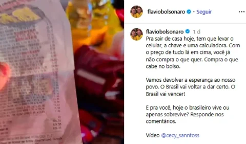 Flávio Bolsonaro replica vídeo enganoso sobre preços de mercado