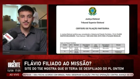 TSE diz que Missão filiou Flávio Bolsonaro. Partido do MBL nega