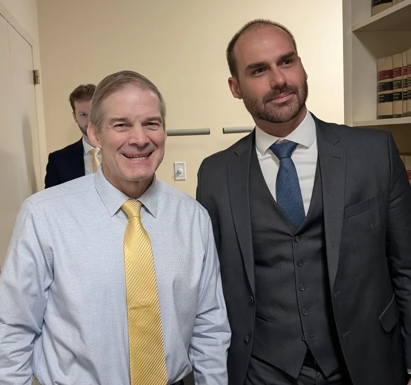 Encontro de Jim Jordan e Eduardo Bolsonaro em 14 de fevereiro