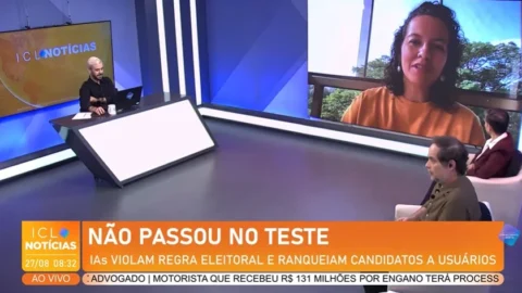 IAs violam regras eleitorais e fazem ranking de candidatos. Confira a fala de Nina Santos