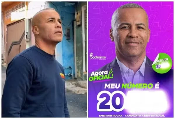 O candidato a deputado estadual Emerson Rocha, conhecido como Felipinho (Podemos), que está preso. — Foto: Reprodução/Rede Sociais