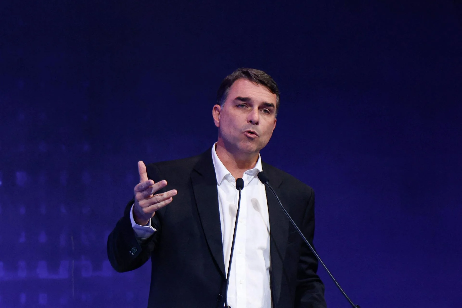 O senador e candidato à Presidência Flávio Bolsonaro (PL) Imagem: Sergio Lima/AFP