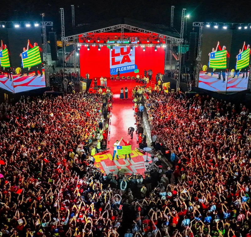 O presidente da República, Luiz Inácio Lula da Silva, durante Ato político O Brasil pronto pra mais, em Teresina - PI.Foto: Ricardo Stuckert.