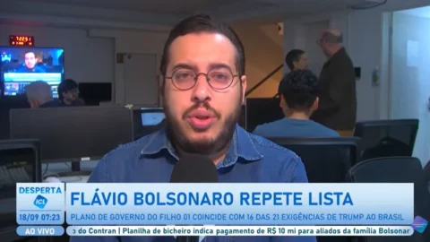 Flávio e aliados têm propostas que coincidem com 16 das 21 exigências de Trump ao Brasil.