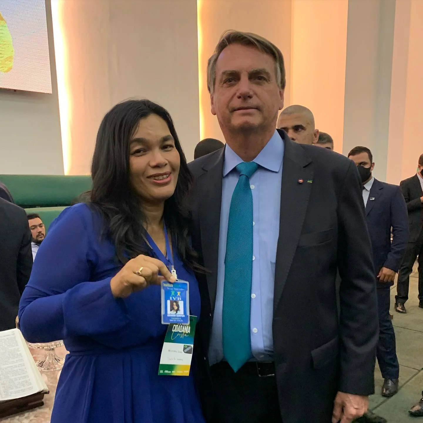Abinoan Simões Rosa Sampaio o lado do ex-presidente Jair Bolsonaro
