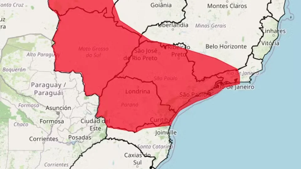 Inmet aciona alerta vermelho de calor extremo para 8 estados do Centro-Sul