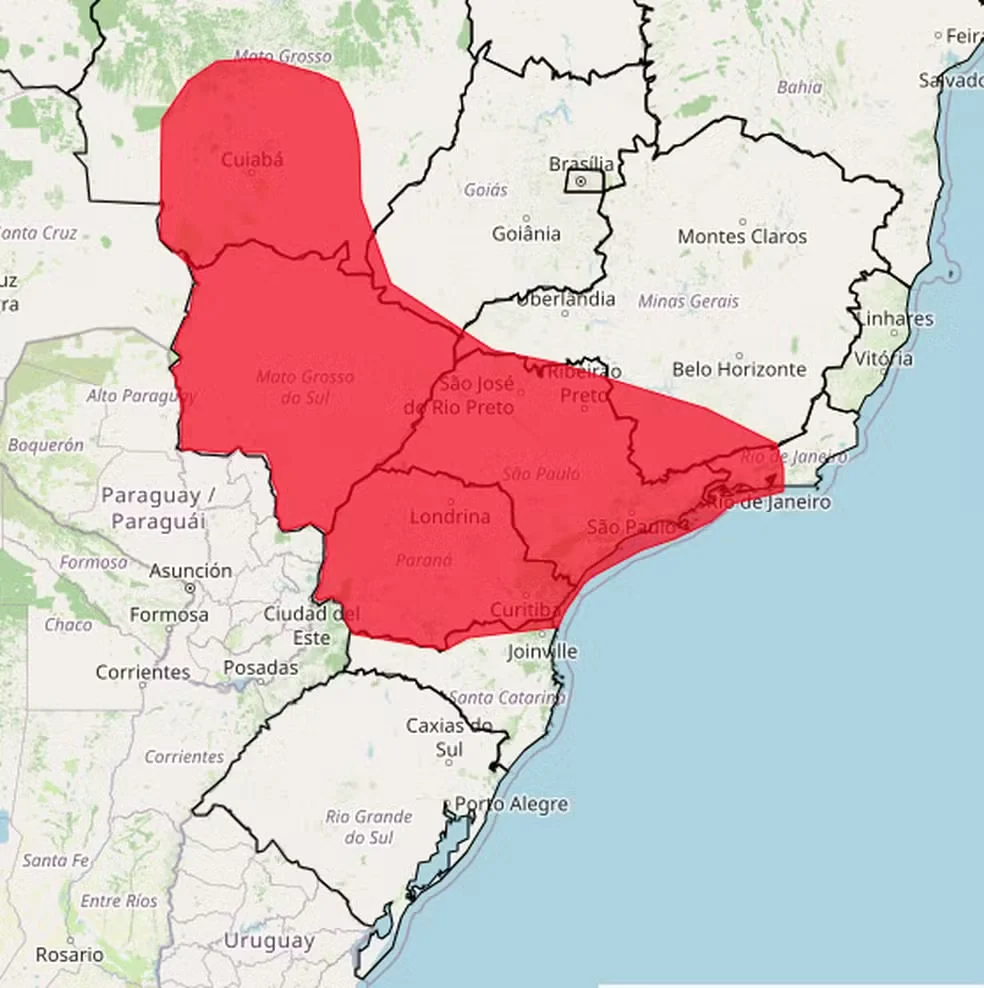 Inmet aciona alerta vermelho de calor extremo para 8 estados do Centro-Sul