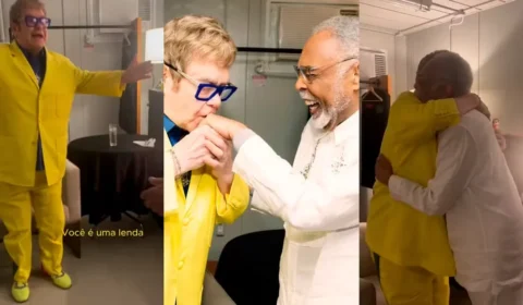 Elton John celebra encontro com Gilberto Gil no Rock In Rio: ‘Você é um homem brilhante’