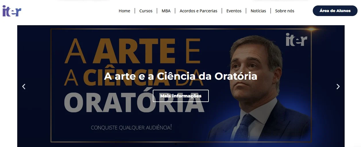 Site do Instituto Iter usa imagem de Mendonça para vender curso