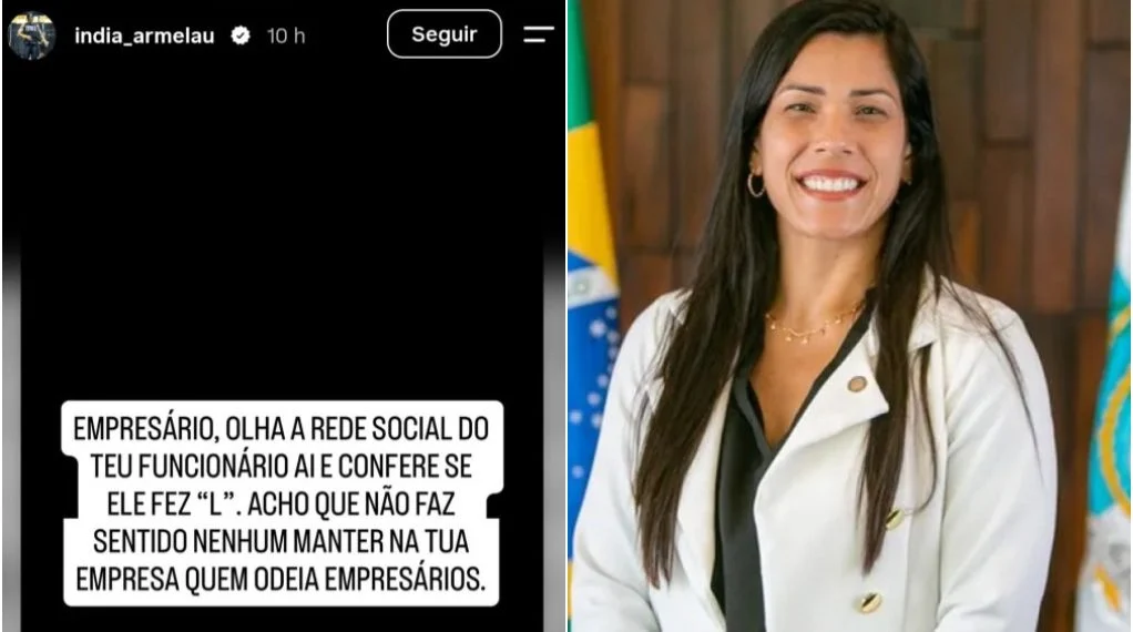 A parlamentar aconselhou os patrões a conferir as redes sociais dos empregados — Foto: Reprodução/Redes Sociais