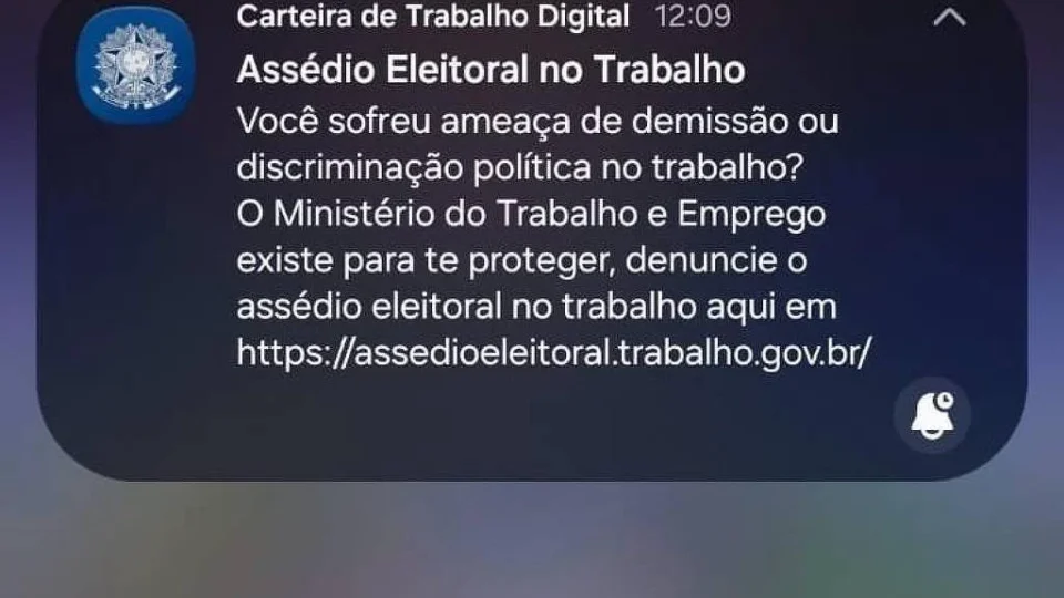 Ministério do Trabalho e Emprego envia alerta sobre assédio eleitoral no trabalho